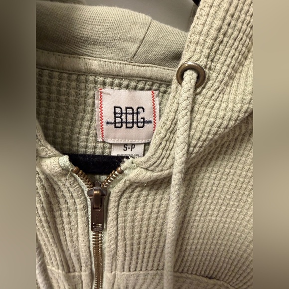 NWT BDG Urban Outfitters Leah Waffle Knit Zip Up Hoodie Sweatshirt - Picture 3 of 8
